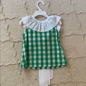 Bella Bliss green gingham top 2T
